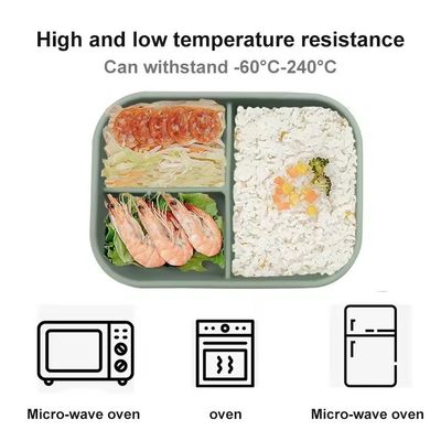 418g Leakproof Kids School Silicone Lunch Box com tampa Eco-friendly e fácil de limpar