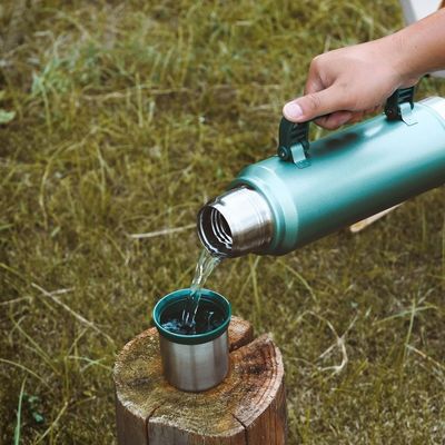Flasca de água de vácuo de aço inoxidável de grande capacidade de estilo americano termo 1 L com alça