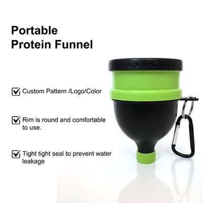 Alimentos 4 OZ/120Ml Funil de pó de proteína com chaveiro Dispensador portátil e conveniente