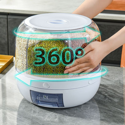Dispensador de grãos rotativo de 6 grades à prova de umidade com caixa de arroz de logotipo personalizado
