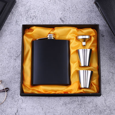 Flasca de coxa de aço inoxidável 304 para álcool preto mate Capacidade 1oz 2oz 3oz 4oz 5oz