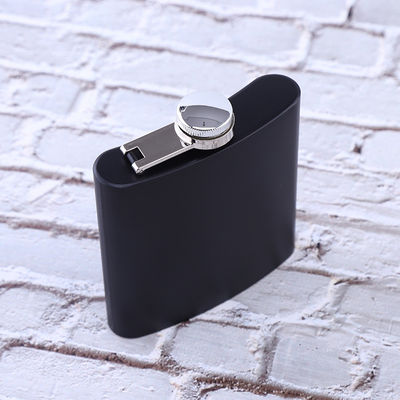 Flasca de coxa de aço inoxidável 304 para álcool preto mate Capacidade 1oz 2oz 3oz 4oz 5oz
