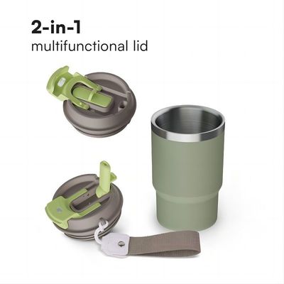 Tubarão de aço inoxidável de 16 oz com cálice de café isolado a vácuo com tampa livre de BPA