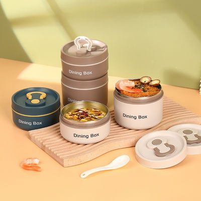 Caixa de almoço isolada de aço inoxidável de plástico ecológico personalizada para armazenamento infantil