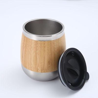 450ml Copo de aço inoxidável de bambu Estilo de design clássico e acessórios para o seu