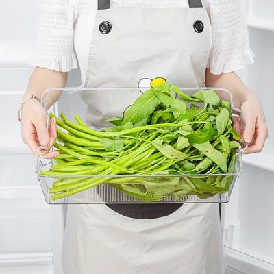 Embalagem de armazenamento de alimentos Container de plástico quadrado de cozinha para organizador de gaveta da geladeira