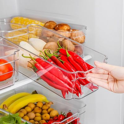 Embalagem de armazenamento de alimentos Container de plástico quadrado de cozinha para organizador de gaveta da geladeira