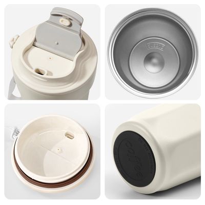 Copo de café de carro moderno de aço inoxidável com isolamento de vácuo perfeito em movimento