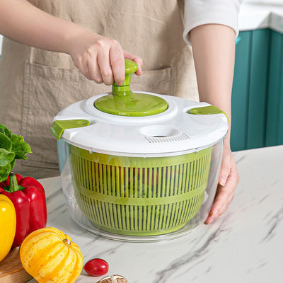 Confortável manuseio 5L Salada grande Spinner Secador de Alface com logotipo personalizado aceitável