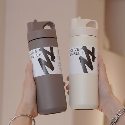 304 aço inoxidável Japandi estilo de design 550ml frasco de vácuo de parede dupla com alça