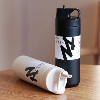 304 aço inoxidável Japandi estilo de design 550ml frasco de vácuo de parede dupla com alça