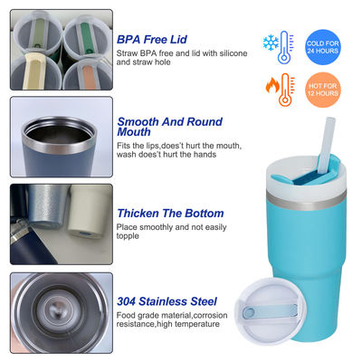 Isolamento térmico 14oz Copo para crianças com palha BPA livre Dupla parede Tubler de aço inoxidável