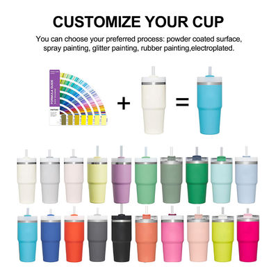 Isolamento térmico 14oz Copo para crianças com palha BPA livre Dupla parede Tubler de aço inoxidável