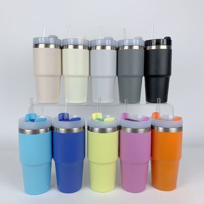 Isolamento térmico 14oz Copo para crianças com palha BPA livre Dupla parede Tubler de aço inoxidável