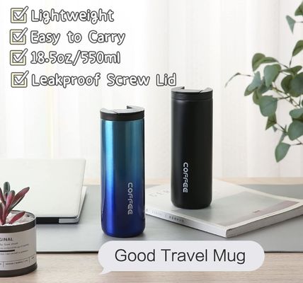 Presentes de Negócios 550ml de aço inoxidável isolamento de vácuo caneca de viagem com tampa à prova de vazamento