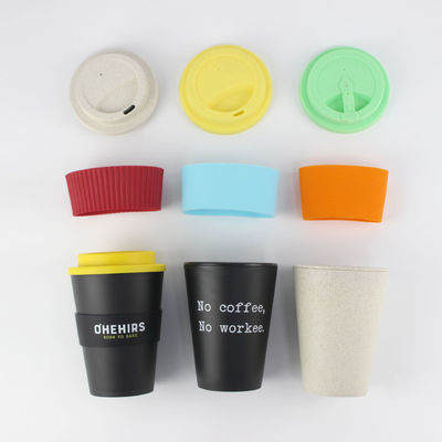 12 oz 350 ml de cálice de café de fibra de bambu reutilizável com tampa Um item de presente ideal
