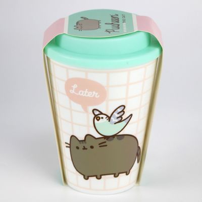 12 oz 350 ml de cálice de café de fibra de bambu reutilizável com tampa Um item de presente ideal