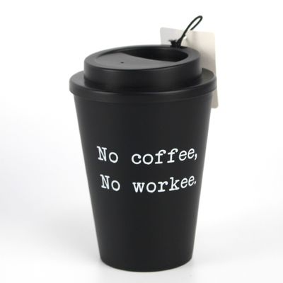 12 oz 350 ml de cálice de café de fibra de bambu reutilizável com tampa Um item de presente ideal