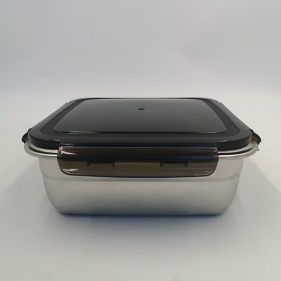 Rectangular 400/750/1200ml Caixa de almoço Bento de aço inoxidável com tampa de bloqueio e durável