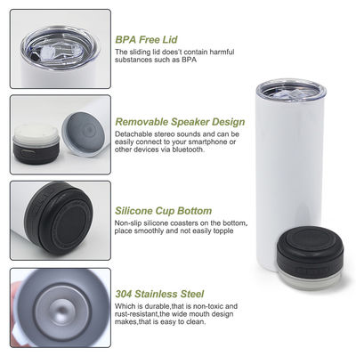 20oz Capacidade de alto-falante Tumbler estilo americano design com luz LED desmontável