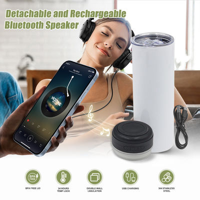 20oz Capacidade de alto-falante Tumbler estilo americano design com luz LED desmontável