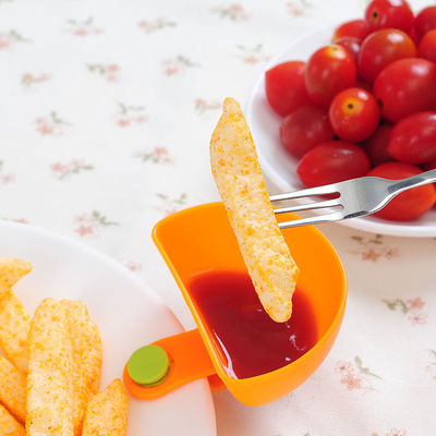 10g Vinagre Tomate Dip Clips Condimento Prato Plástico Dip Clip Bowl Para Porta-Platos