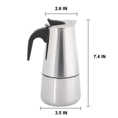 Ferramentas de café e chá 6 xícaras de aço inoxidável Moka Pot Espresso Máquina de café da Bialetti