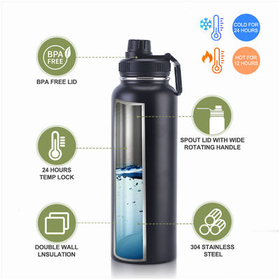 32oz/64oz garrafa de água de frasco de vácuo para beber diretamente no Sport GYM aço inoxidável