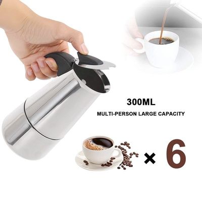 Ferramentas de café e chá 6 xícaras de aço inoxidável Moka Pot Espresso Máquina de café da Bialetti