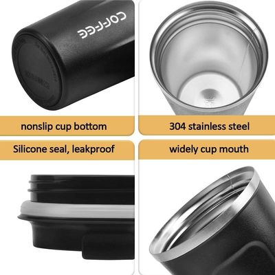 Taça de viagem de aço inoxidável 510ml isolado de vazamento de café aspirador para presentes