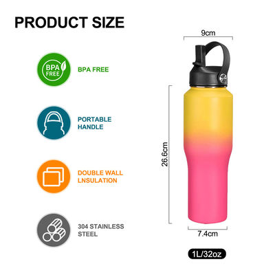 Melhore o teu equipamento de acampamento com esta garrafa de água de aço inoxidável de 32 oz e tampa do cachimbo