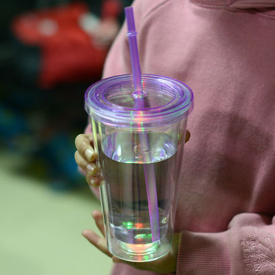 16 oz Led Drinking Drinking Party Água Flashing Lights Light Up Cup Plástico Led Double Wall Tumbler