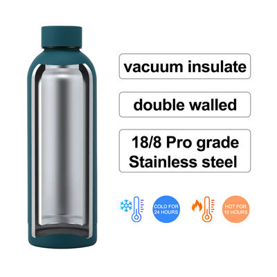 Garrafa de água potável de aço inoxidável de parede dupla 750 ml isolada para água fervente