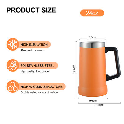 350g Dupla parede Isolamento de vácuo Copo de cerveja de aço inoxidável 16oz 24oz Tipo de bebida MUGS