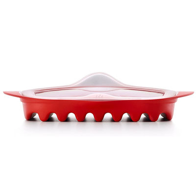 28*25*5cm Material de PP de qualidade alimentar, Microondas com tampa aceita logotipo personalizado