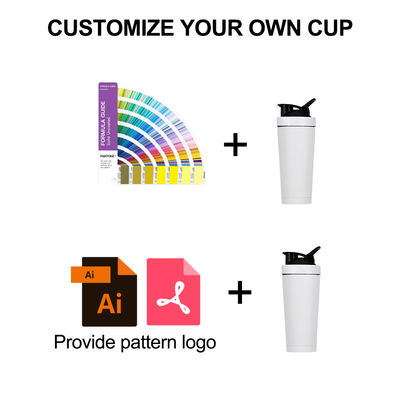 739ml / 500ml Capacidade Custom Color Acero Inoxidável Protein Shaker Botella para ginásio