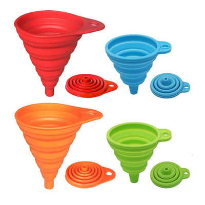 Materiais de qualidade alimentar Cozinha Mini Soft Silicone Retrátil Funnel dobrável