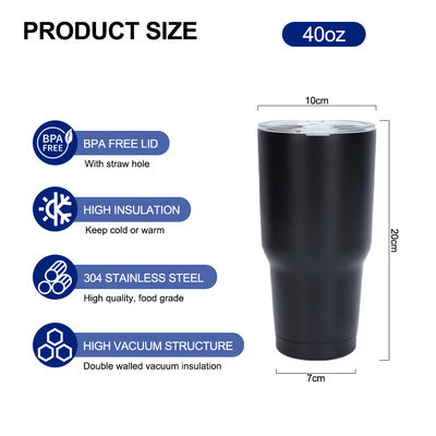 Taça de carro de 30oz de aço inoxidável personalizado com palha escolha sustentável e elegante