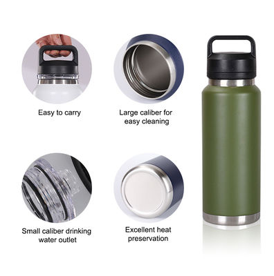 Flasca de água de aço inoxidável de 26 oz grande capacidade de 36 oz parede dupla portavel de 18 oz frascos