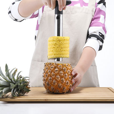 Aço inoxidável 304 Corer de abacaxi cortador Gadget de cozinha rápida para remoção fácil do núcleo