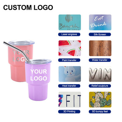 Reutilizável Mini Tumbler Shot Glass 304 aço inoxidável com logotipo personalizado