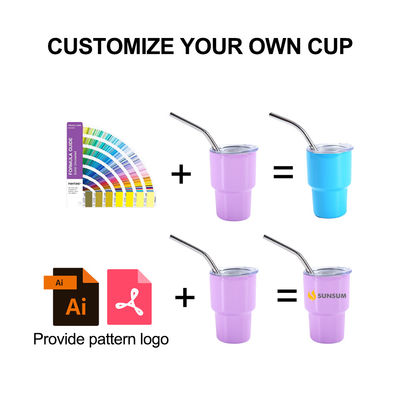 Reutilizável Mini Tumbler Shot Glass 304 aço inoxidável com logotipo personalizado