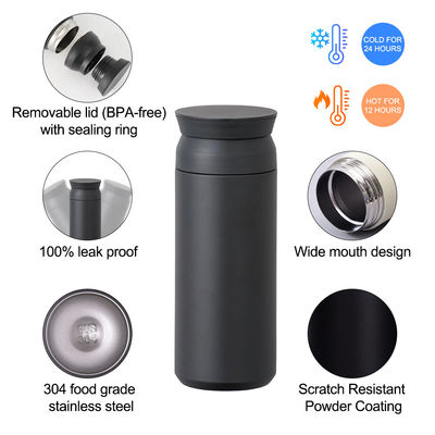 350 ml 500 ml Tubarão de café de viagem de parede dupla com revestimento de aderência Isolado a vácuo