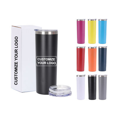 20OZ Capacidade de aço inoxidável Slimny Tumbler com tampa deslizante e palha Top Choice