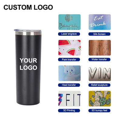 20OZ Capacidade de aço inoxidável Slimny Tumbler com tampa deslizante e palha Top Choice