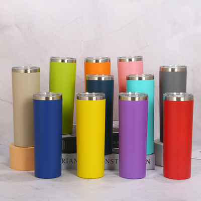 20OZ Capacidade de aço inoxidável Slimny Tumbler com tampa deslizante e palha Top Choice