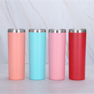 20OZ Capacidade de aço inoxidável Slimny Tumbler com tampa deslizante e palha Top Choice