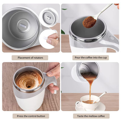 380ml Capacidade de aço inoxidável isolado caneca magnética automática com auto-agitação