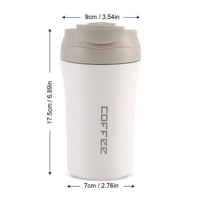 Copo de café de viagem isolado a vácuo de aço inoxidável 14 oz/400 ml com tampa e palha