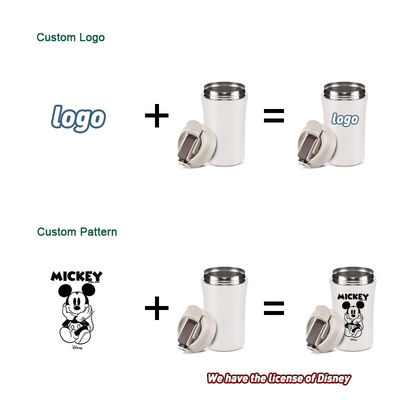 Copo de café de viagem isolado a vácuo de aço inoxidável 14 oz/400 ml com tampa e palha